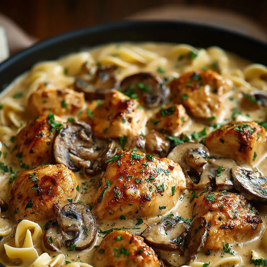 Délicieux Stroganoff de Poulet aux Champignons: Recette Facile!