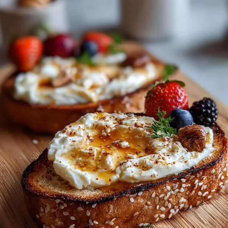 Délicieux toast au fromage cottage et miel: recette savoureuse