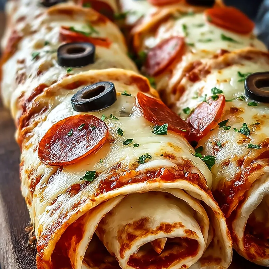 Délicieux wraps pizza cuits au four