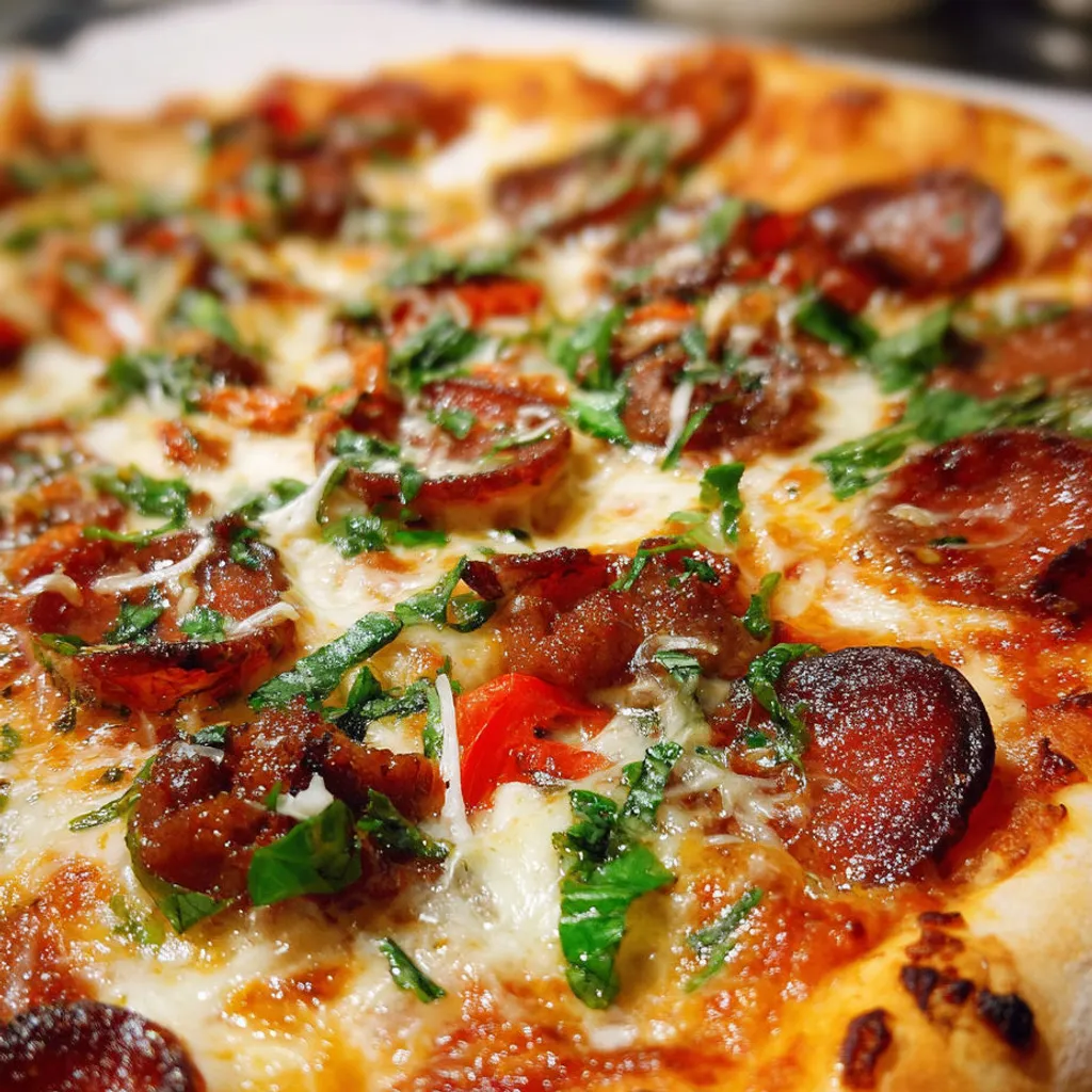 Pizza orientale: recette savoureuse haricots et merguez.