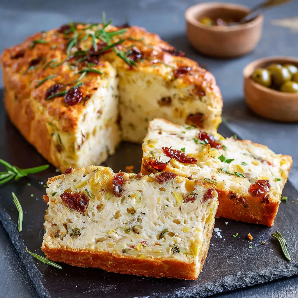 Recette cake salé moelleux inspiré Méditerranée