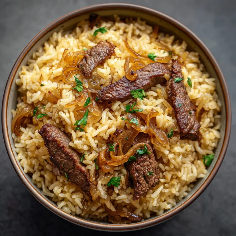 Riz Pilaf aux Oignons et Steak: Recette Savoureuse et Facile