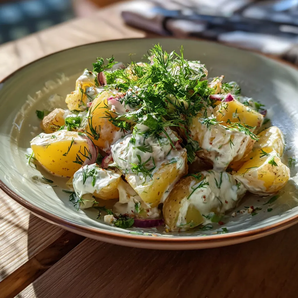 Salade fraîcheur aux pommes de terre et yaourt