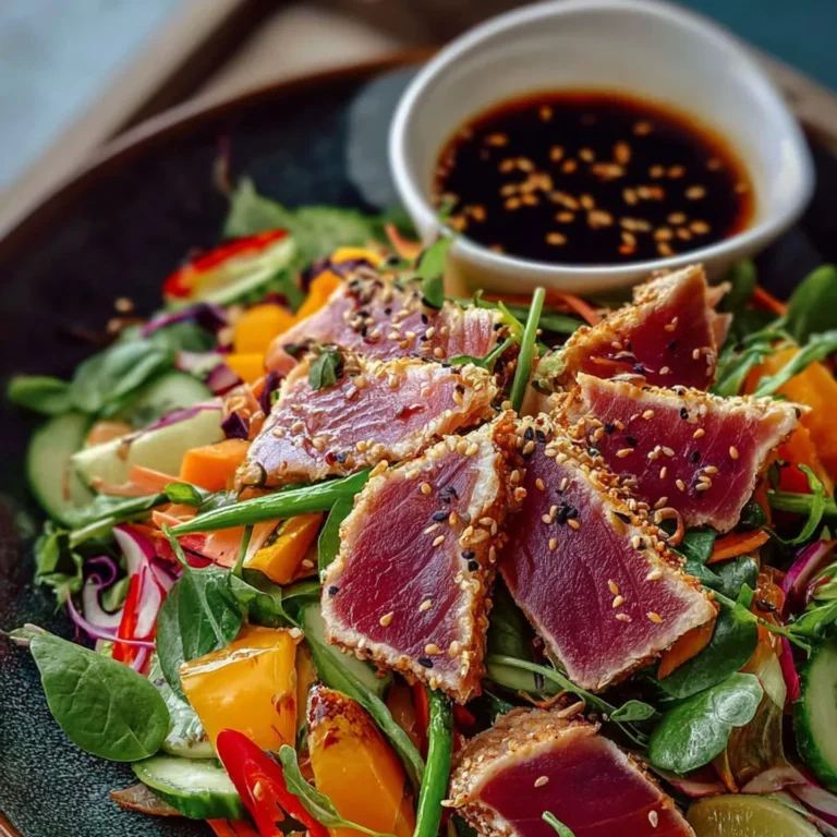 Salade fraîcheur : thon poêlé au gingembre !