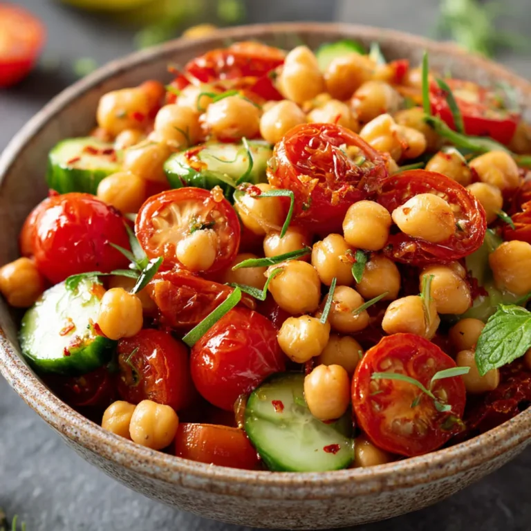 Salade pois chiches: recette gourmande tomates confites