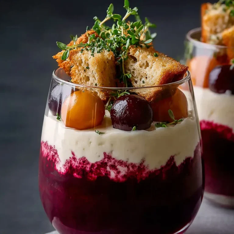 Verrine colorée : betterave et fromage de chèvre frais