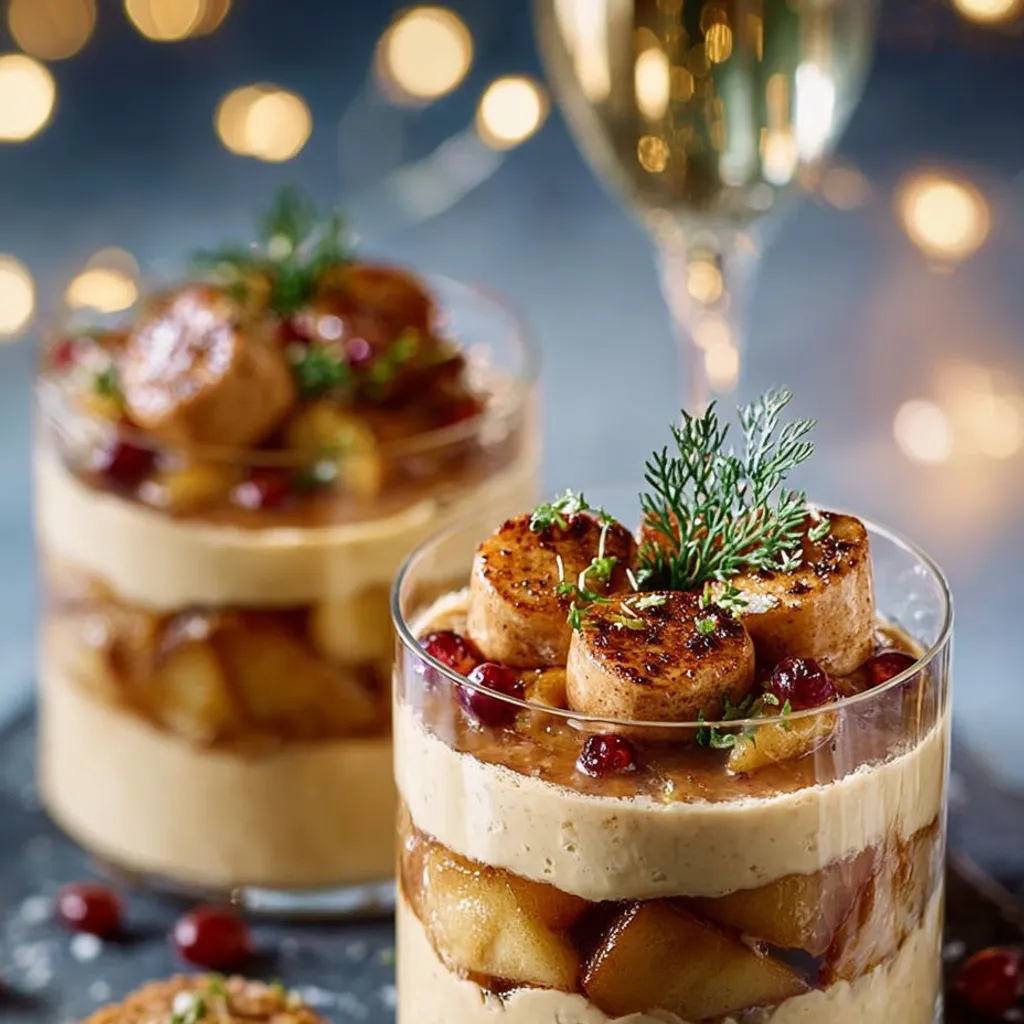 Verrines foie gras et pommes caramélisées: recette gourmande!