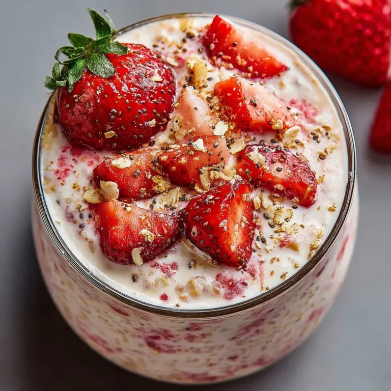 Cheesecake aux fraises: recette d'overnight oats gourmande