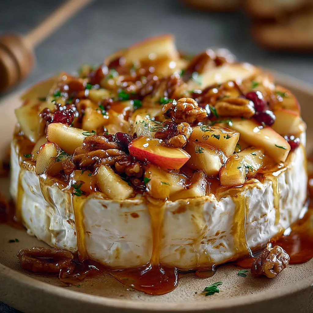 Délice automnal: Brie rôti aux pommes et sirop d'érable