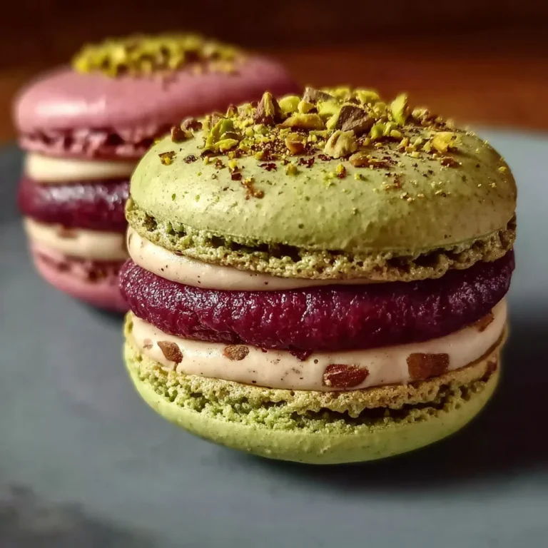 Délice de macarons framboise-pistache: recette gourmande et irrésistible