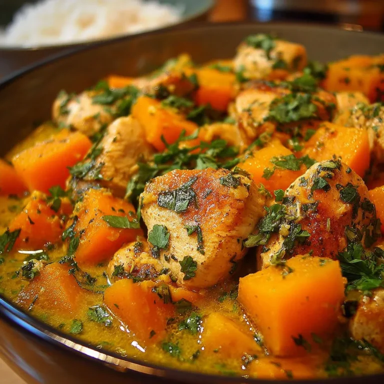 Délice de poulet à la butternut et sauce onctueuse