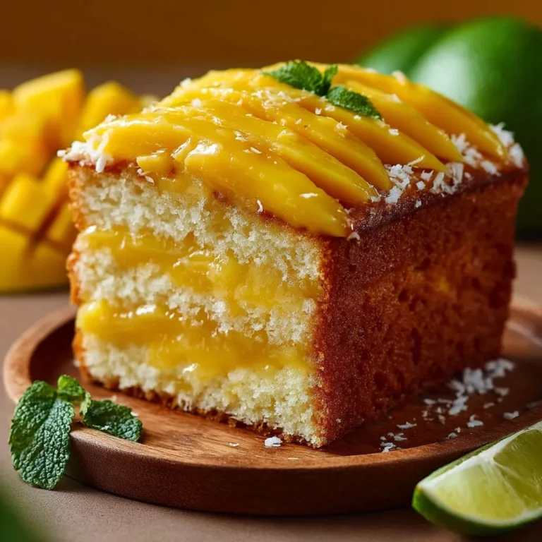 Délice exotique : Gâteau Mangue Coco ensoleillé