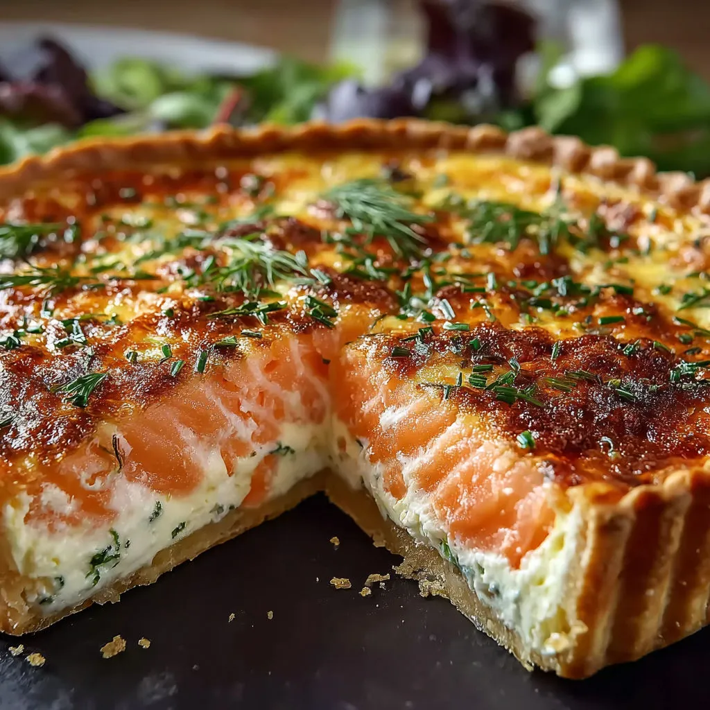 Délice: quiche saumon fumé et fromage Boursin