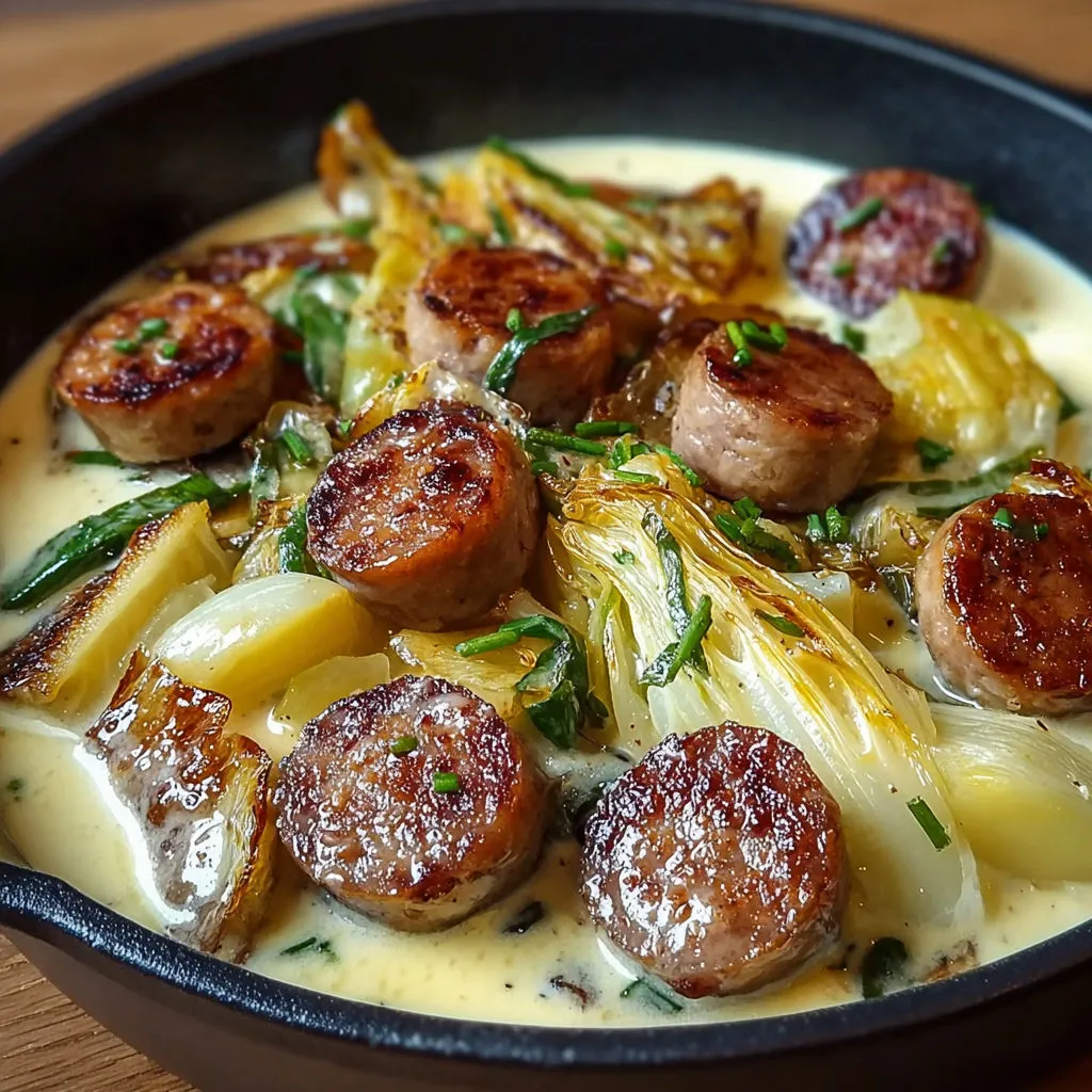 Délicieuse Fondue d'Endives aux Saucisses et Crème