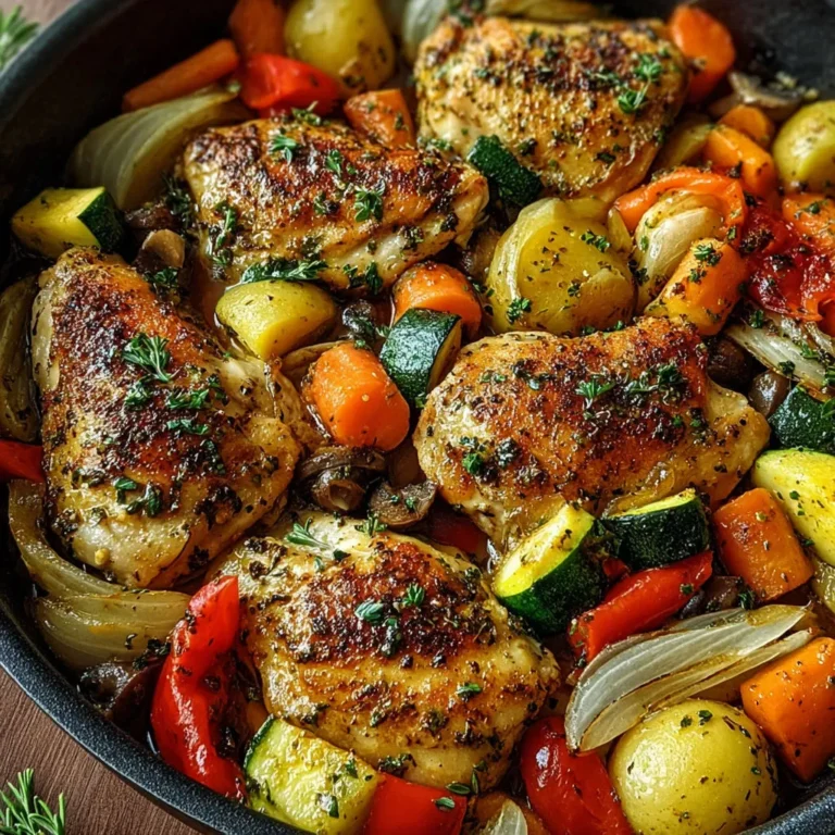 Délicieuse poêlée de poulet aux légumes en casserole