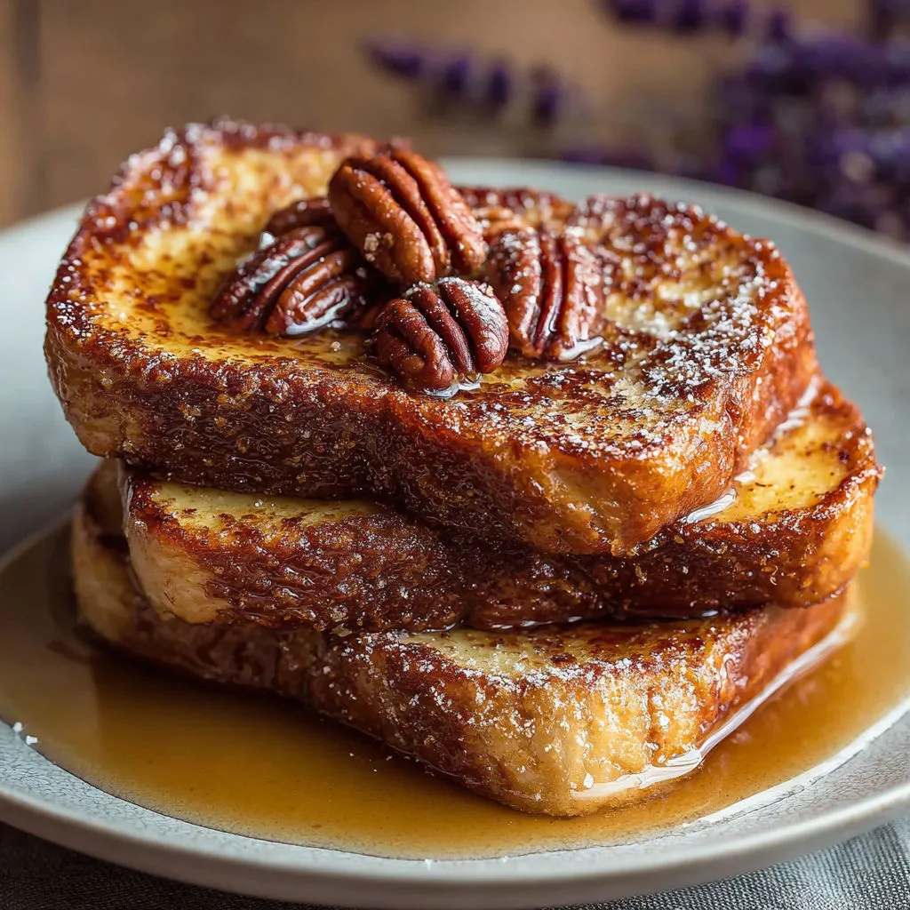 Délicieuse recette de brioche perdue aux noix caramélisées