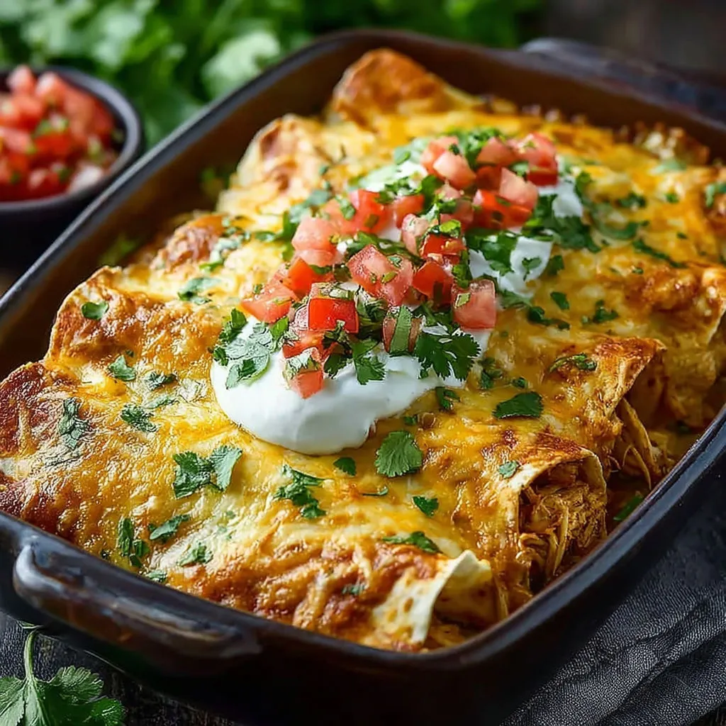 Délicieuse recette de casserole enchiladas au poulet tendre