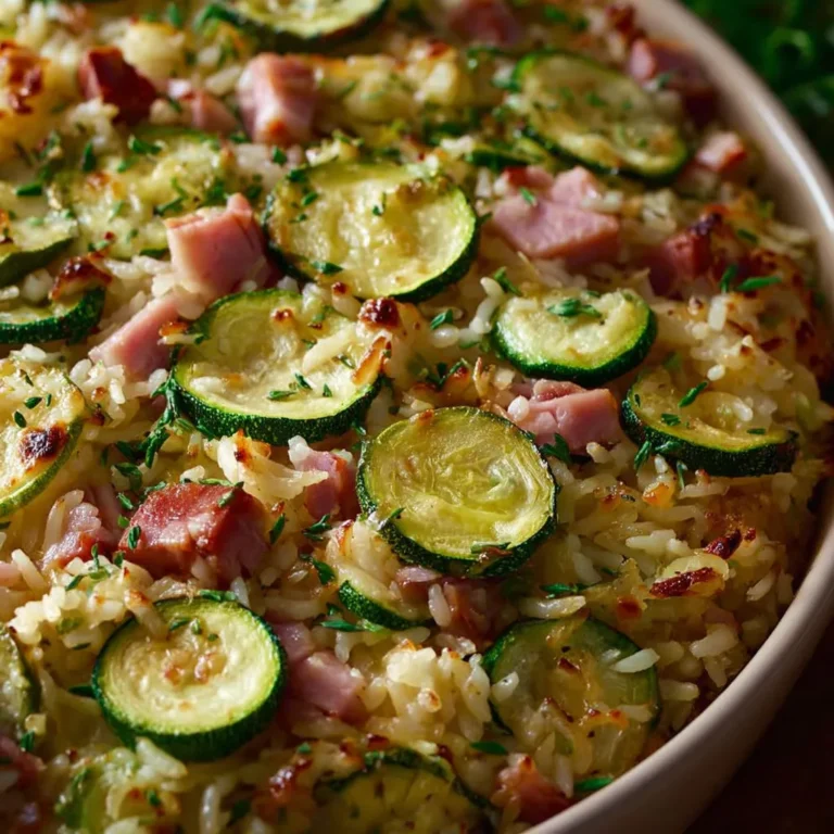 Délicieuse recette de courgettes au riz et jambon