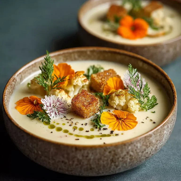 Délicieuse soupe crémeuse au chou-fleur pour réconforter l'âme