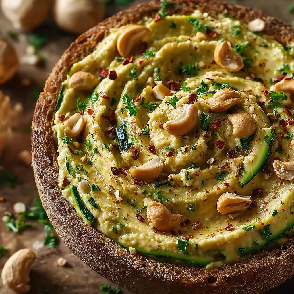 Délicieuse tartinade courgettes aux noix de cajou et épices