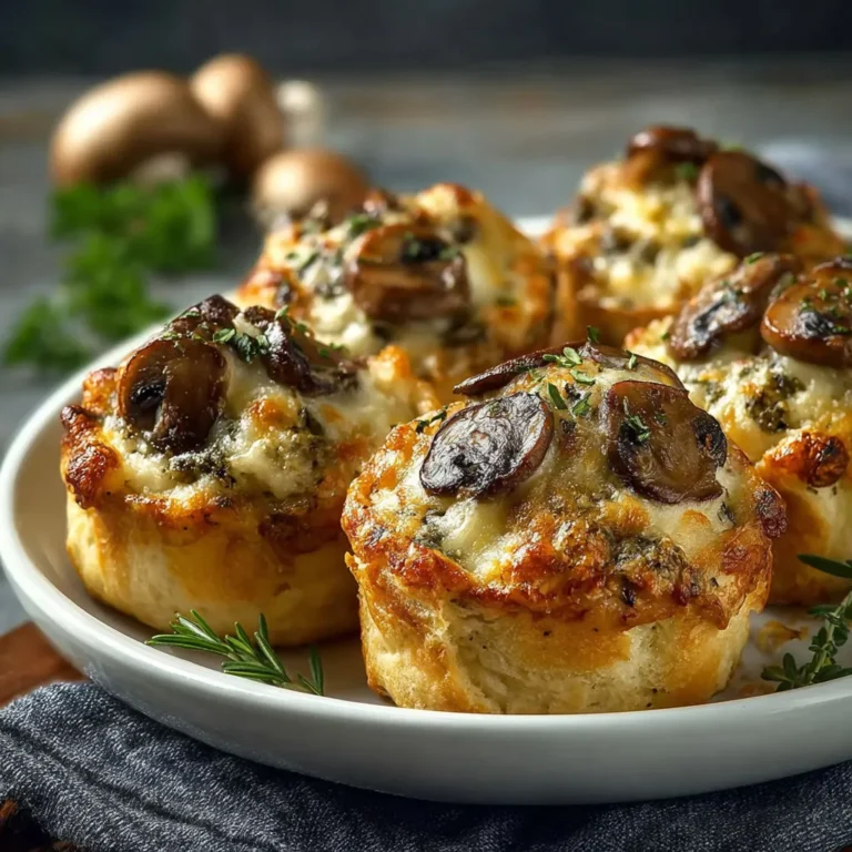 Délicieuses bouchées croustillantes aux champignons gratinés