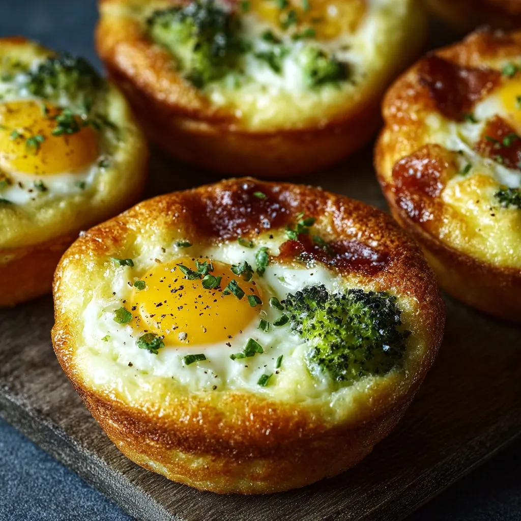 Délicieuses bouchées œufs, brocoli, cheddar : recette savoureuse et facile