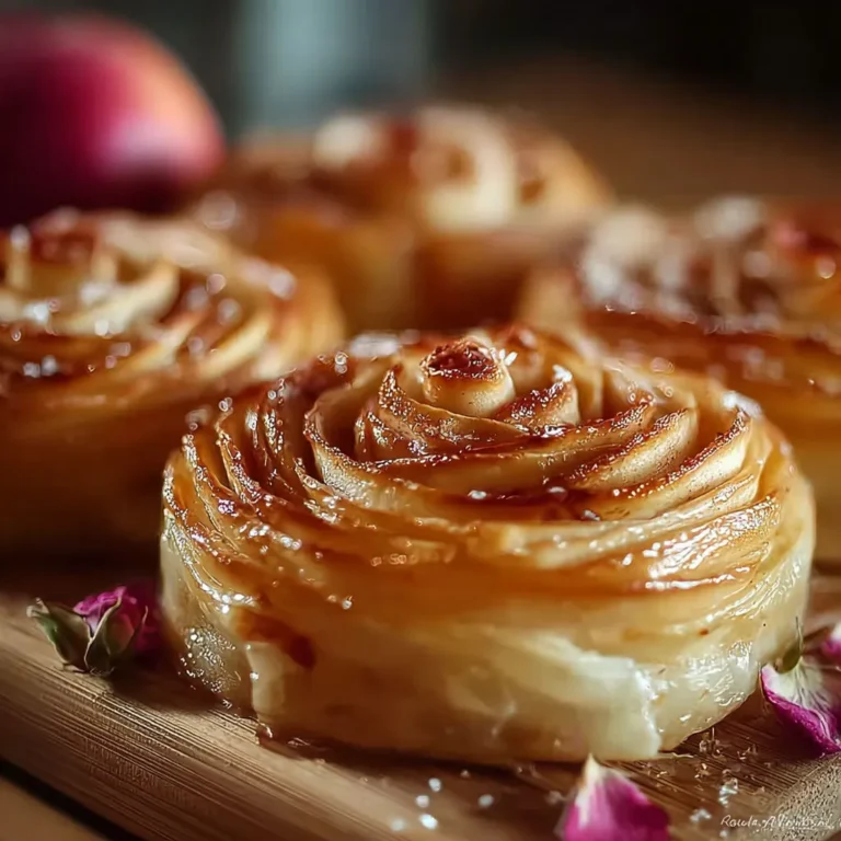Délicieuses Roses Feuilletées aux Pommes et Miel