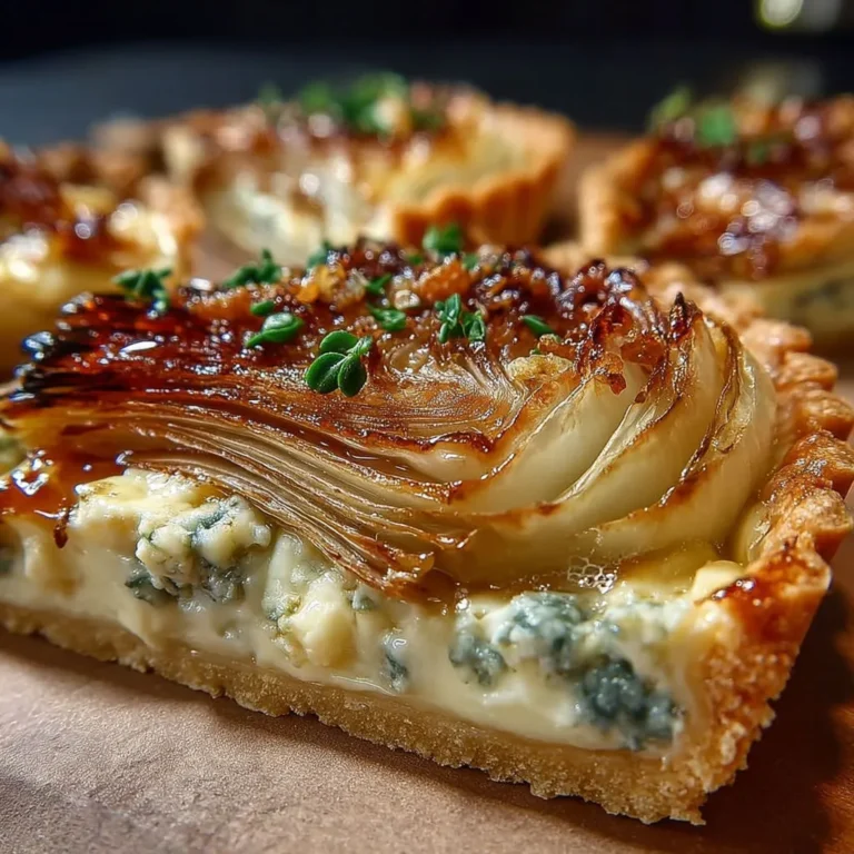 Délicieuses tartelettes aux endives, poires et roquefort