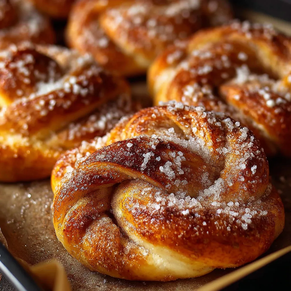 Délicieux bretzels briochés à la pomme et à la cannelle