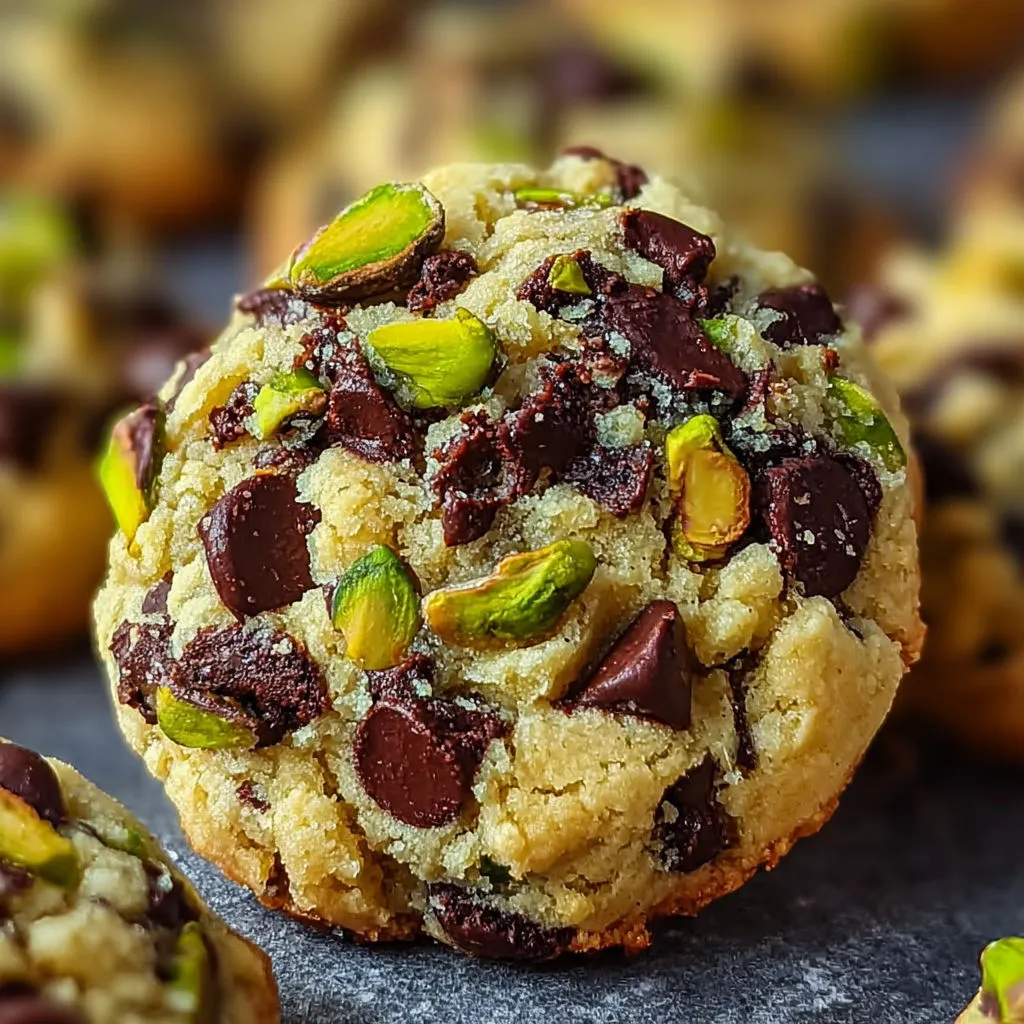 Délicieux cookies à la pistache et au chocolat noir