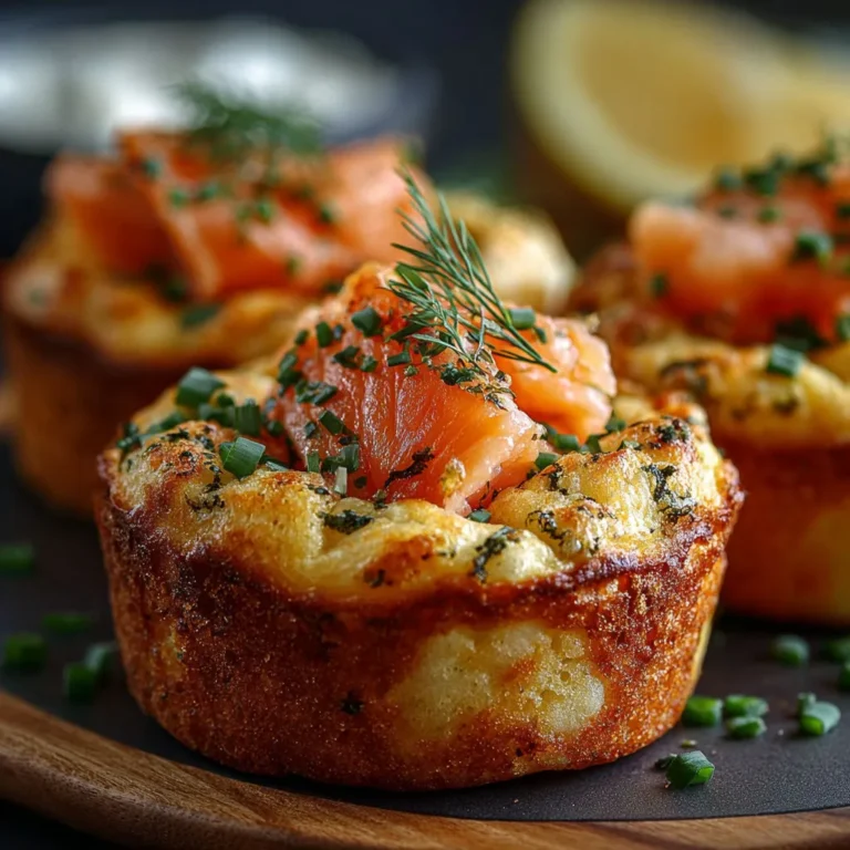 Délicieux muffins au saumon fumé et ciboulette