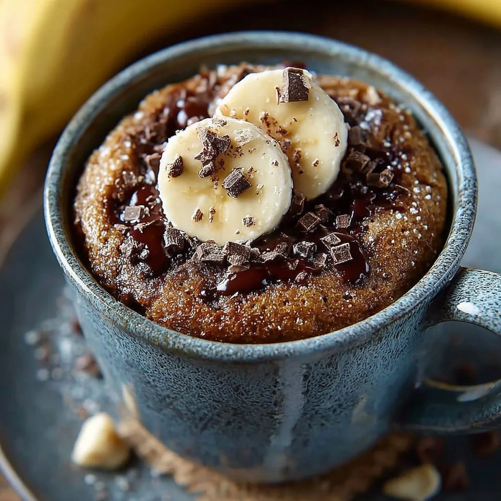 Délicieux mug cake banane chocolat à savourer rapidement