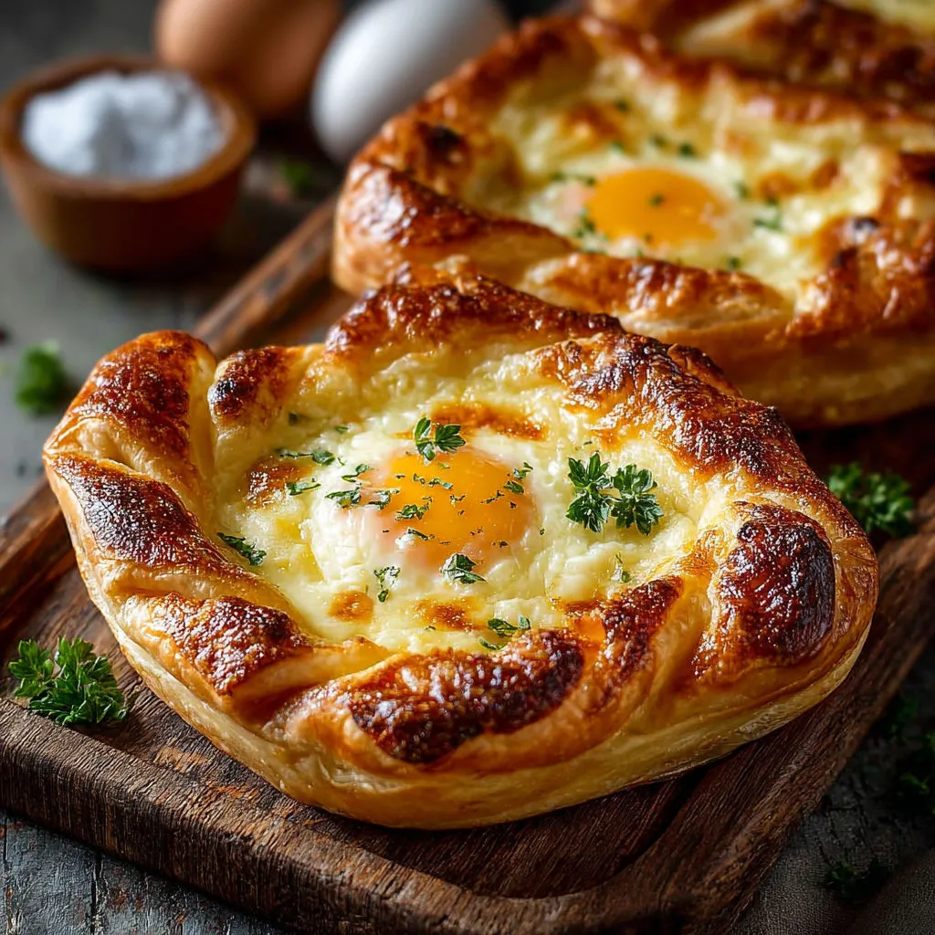 Délicieux oeufs cocotte au pain et fromage gratiné