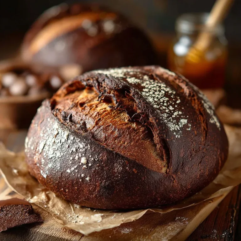 Délicieux pain levain cacao aux pépites de chocolat