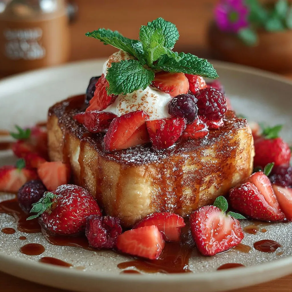 Délicieux pain perdu aux pommes et fraises: recette facile