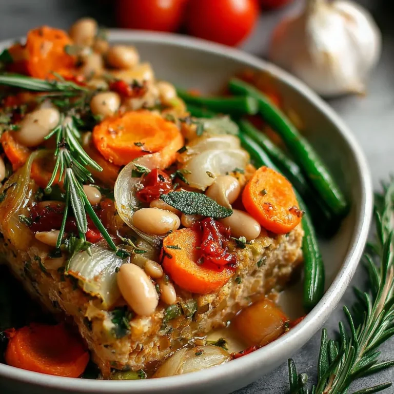 Délicieux rôti de fête aux haricots blancs