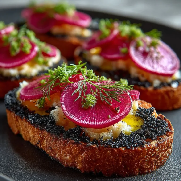 Délicieux toasts radis noir au tarama: recette facile et rapide