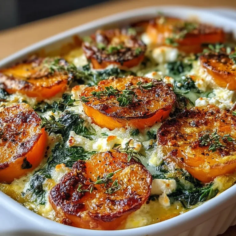 Gratin savoureux patates douces, épinards, feta: recette facile!