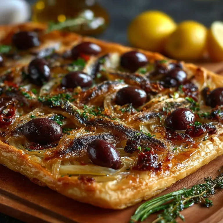 Recette authentique de Pissaladière niçoise aux saveurs méditerranéennes.