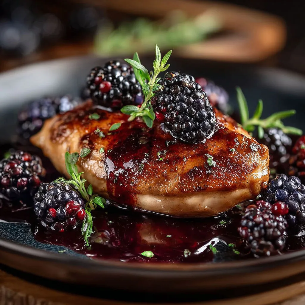 Recette de poulet sucré aux mûres et bourbon