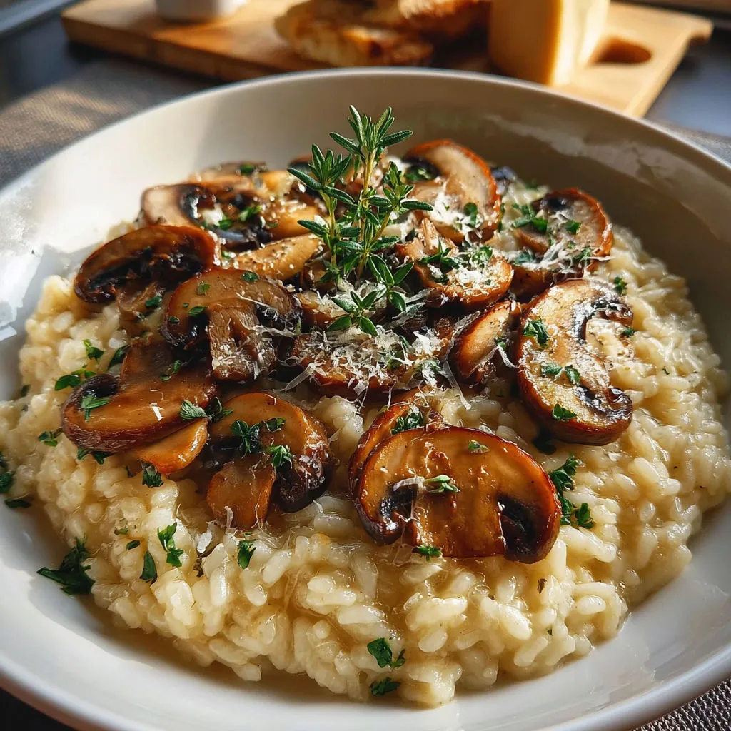 Risotto crémeux aux champignons: recette facile et savoureuse