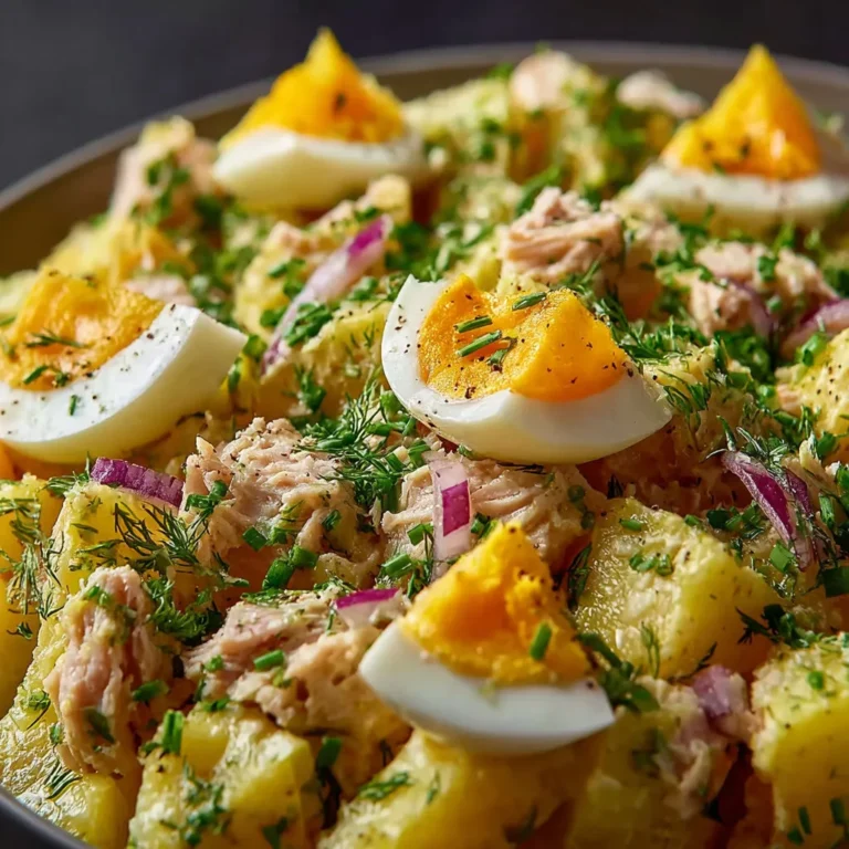 Salade de pommes de terre au thon: recette fraîche et délicieuse